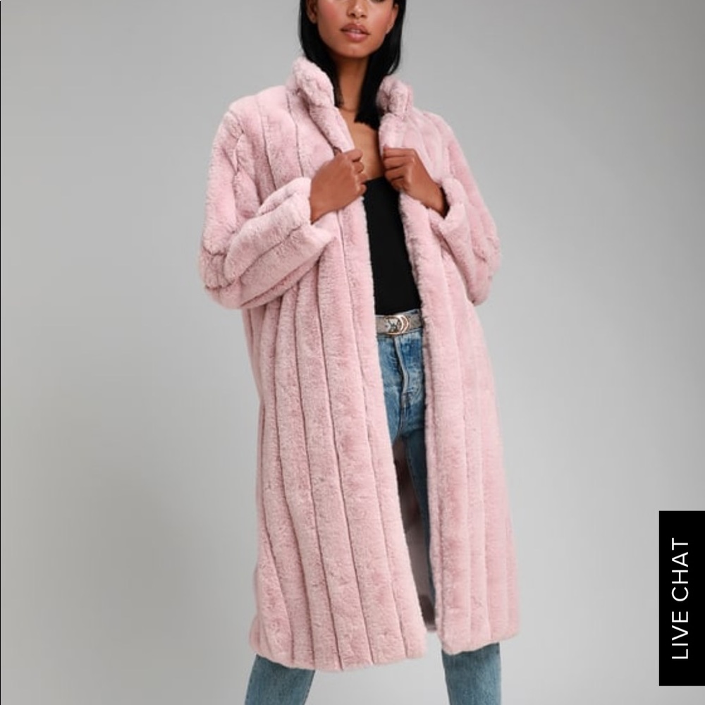 Pink Faux Fur Coat